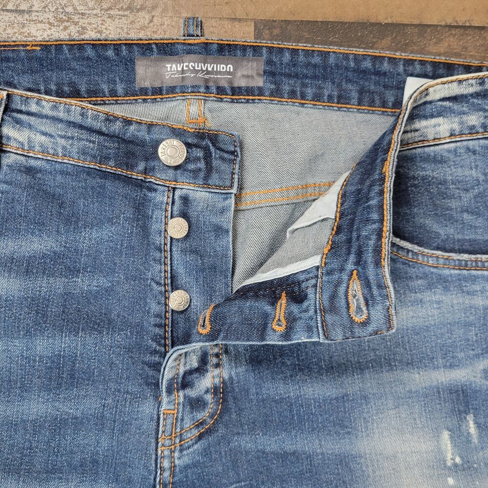 Takeshy Kurosawa Designer‎ Golden Edition Button Fly Blue Jeans 38/52 Italy Made - Picture 3 of 16